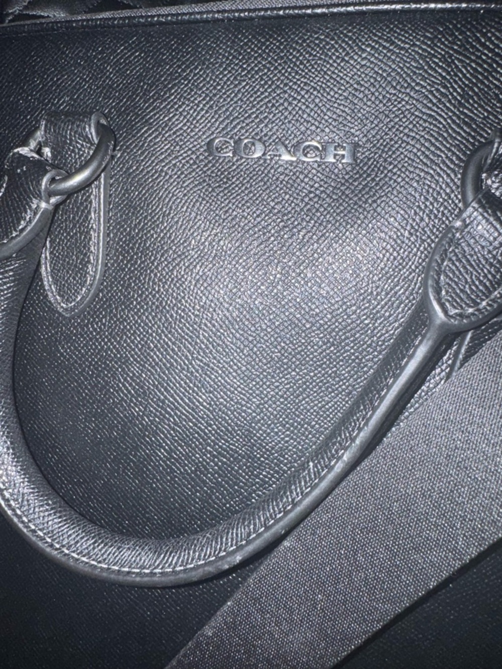 Coach Black Pebbled Leather Tote, computer bag